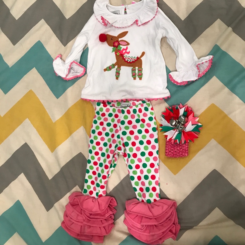 Mud Pie White and Pink Kids Matching Set